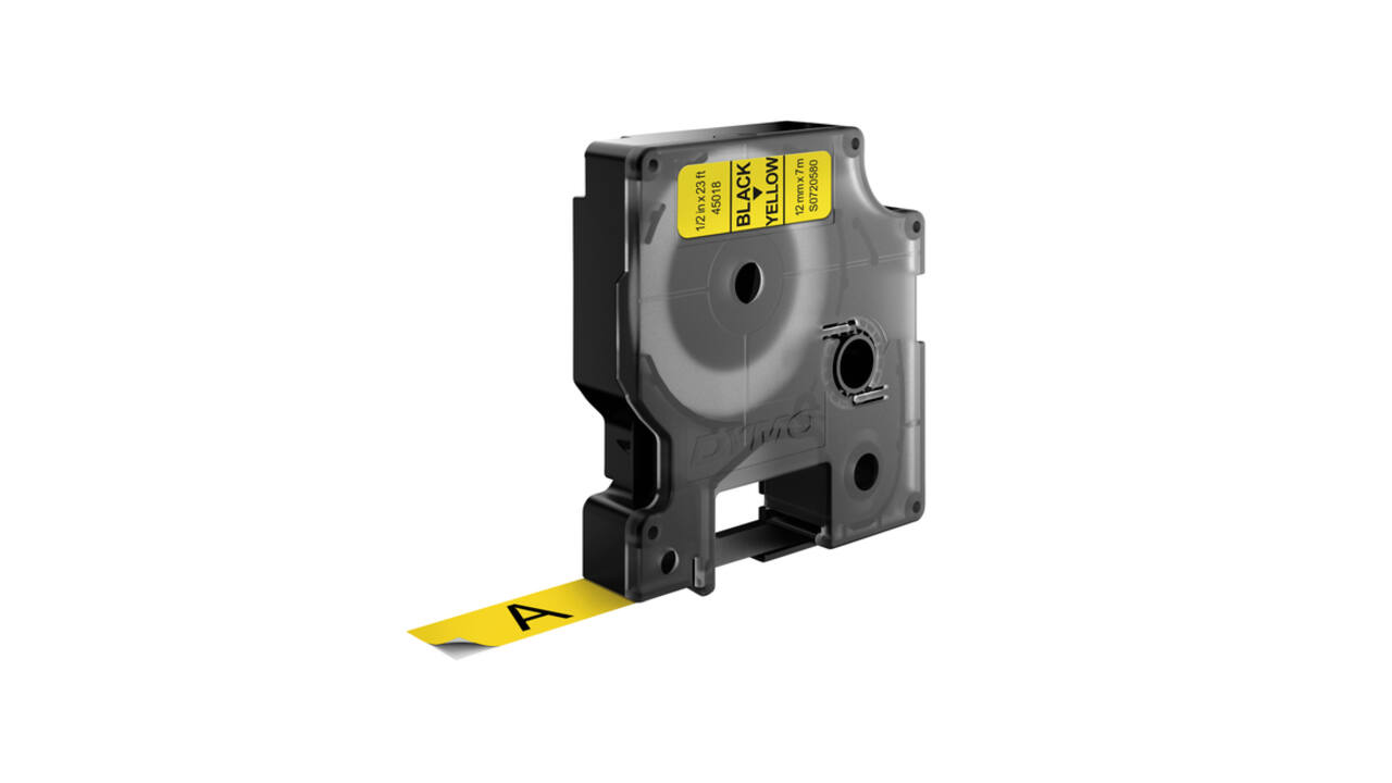 Labeltape Dymo LabelManager D1 polyester 12mm zwart op geel