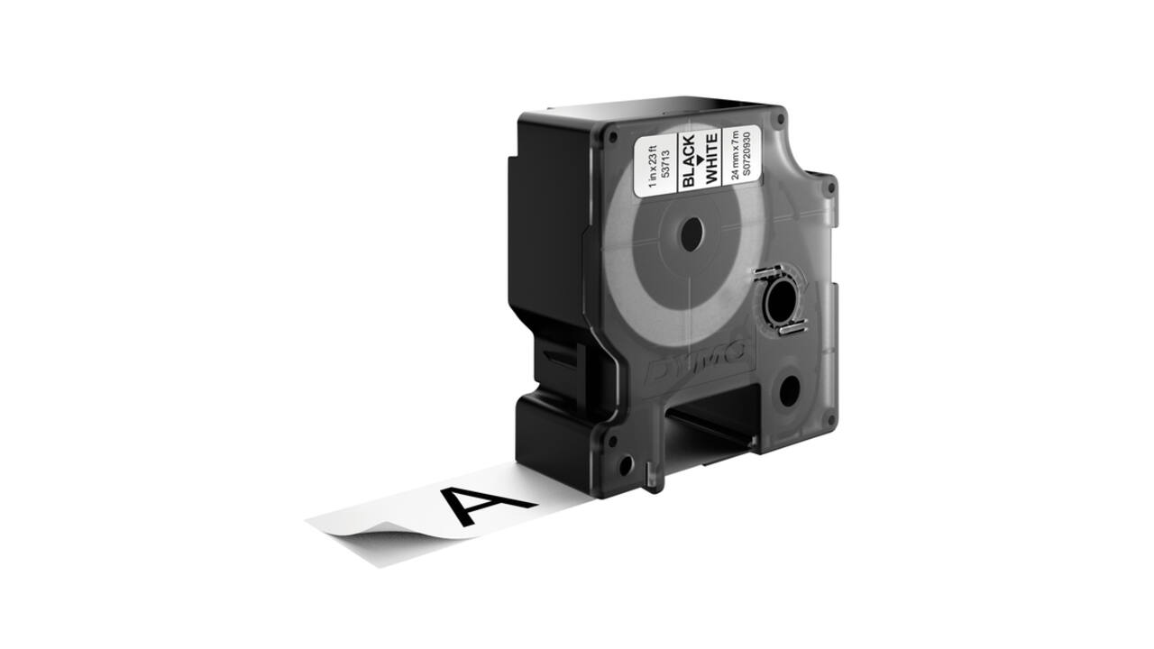 Labeltape Dymo LabelManager D1 polyester 24mm zwart op wit
