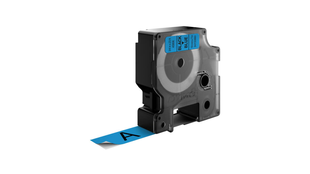 Labeltape Dymo LabelManager D1 polyester 19mm zwart op blauw