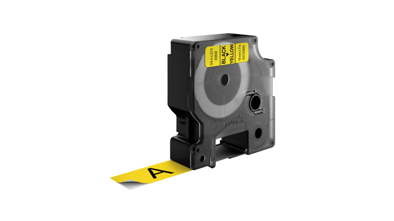 Labeltape Dymo LabelManager D1 polyester 19mm zwart op geel