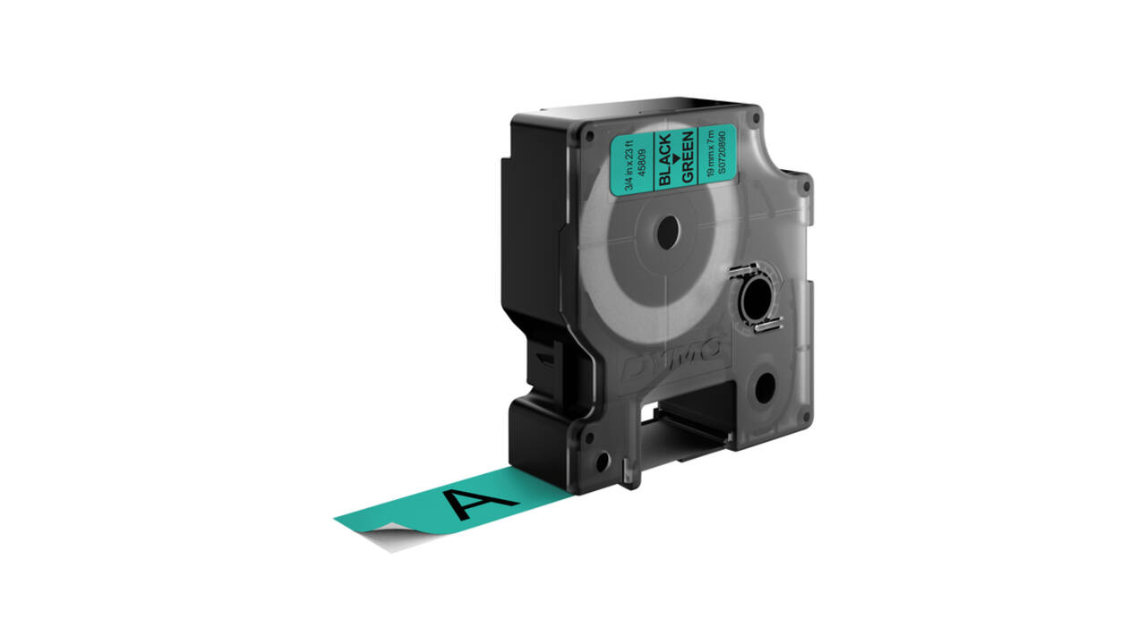 Labeltape Dymo LabelManager D1 polyester 19mm zwart op groen
