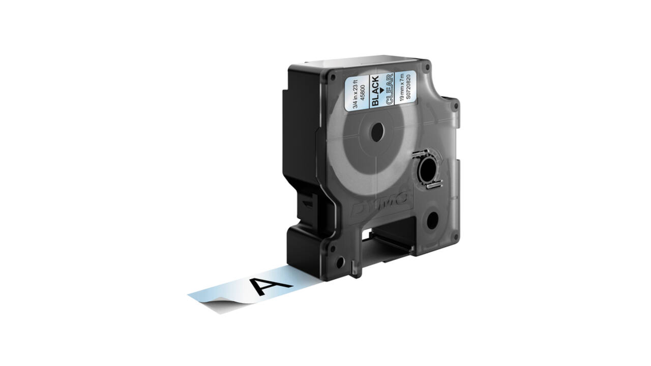 Labeltape Dymo LabelManager D1 polyester 19mm zwart op transparant
