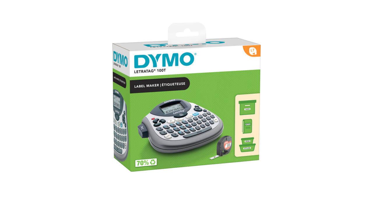 Labelprinter Dymo LetraTag 100T draagbaar azerty 12mm zilver