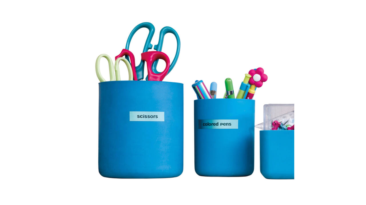 Labeltape Dymo LabelManager D1 polyester 9mm zwart op blauw