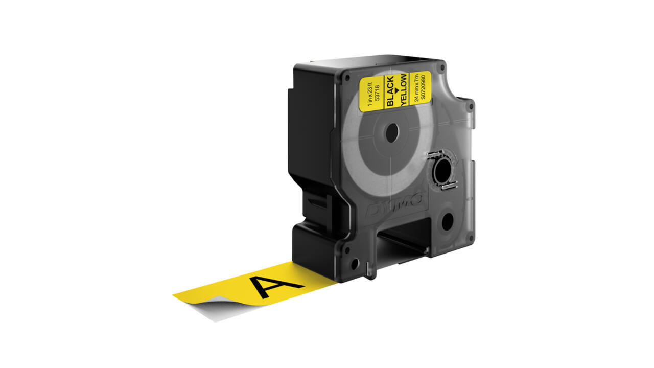 Labeltape Dymo LabelManager D1 polyester 24mm zwart op geel