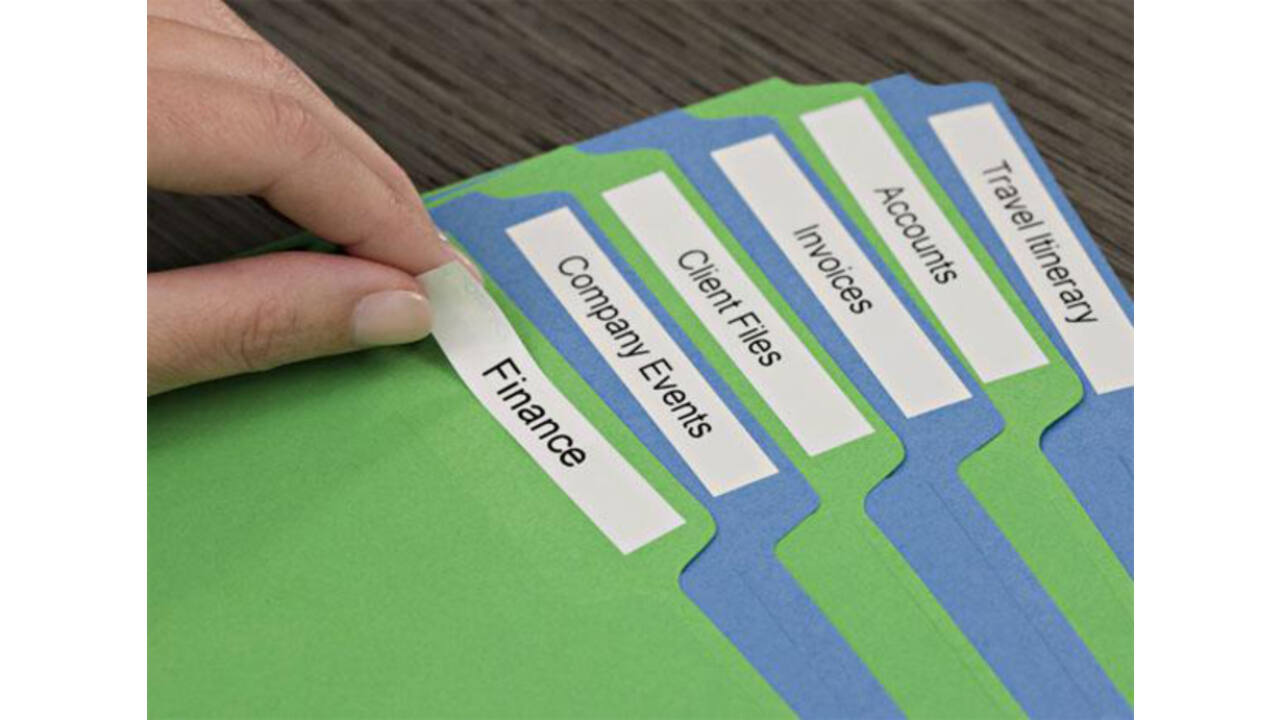 Labeltape Dymo LabelManager D1 polyester 19mmx5,5m zwart op wit