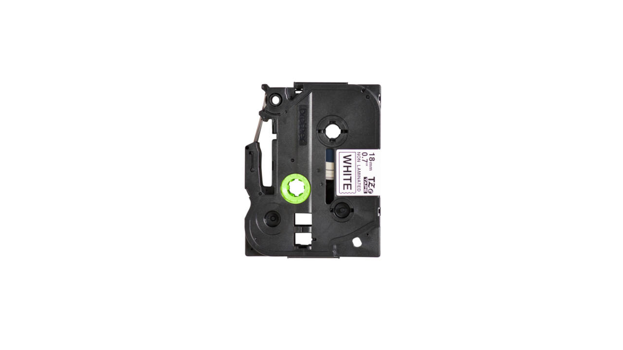 Labeltape Brother P-touch TZe-N241 ongelamineerd 18mm zwart op wit