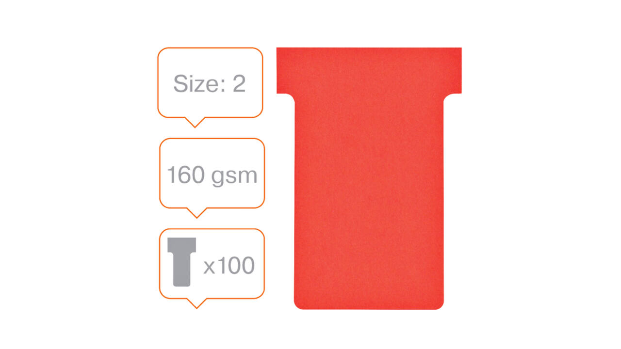 T-kaart Nobo nr.2 48mm rood 100 stuks