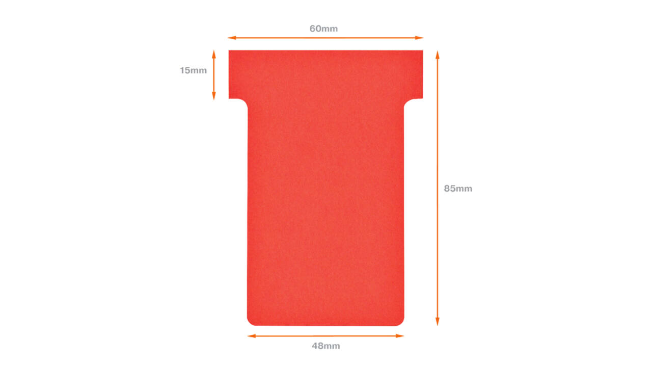 T-kaart Nobo nr.2 48mm rood 100 stuks