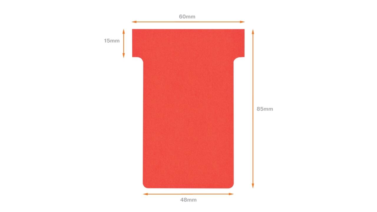 T-kaart Nobo nr.2 48mm rood 100 stuks