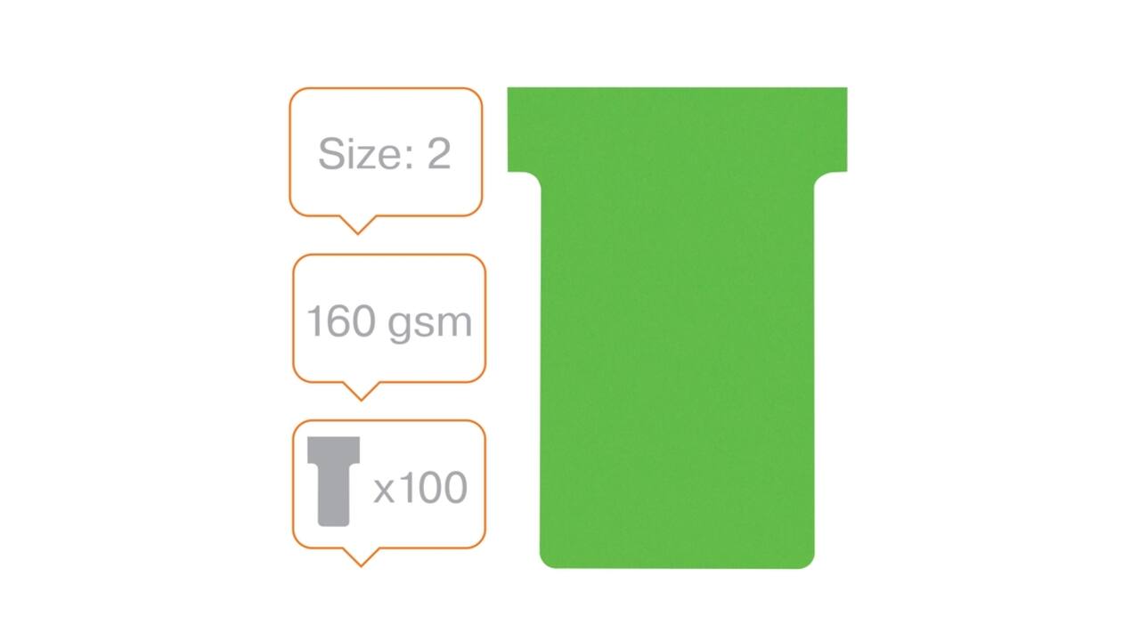 T-kaart Nobo nr.2 48mm groen 100 stuks