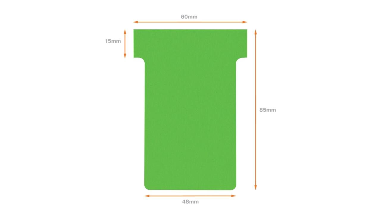 T-kaart Nobo nr.2 48mm groen 100 stuks