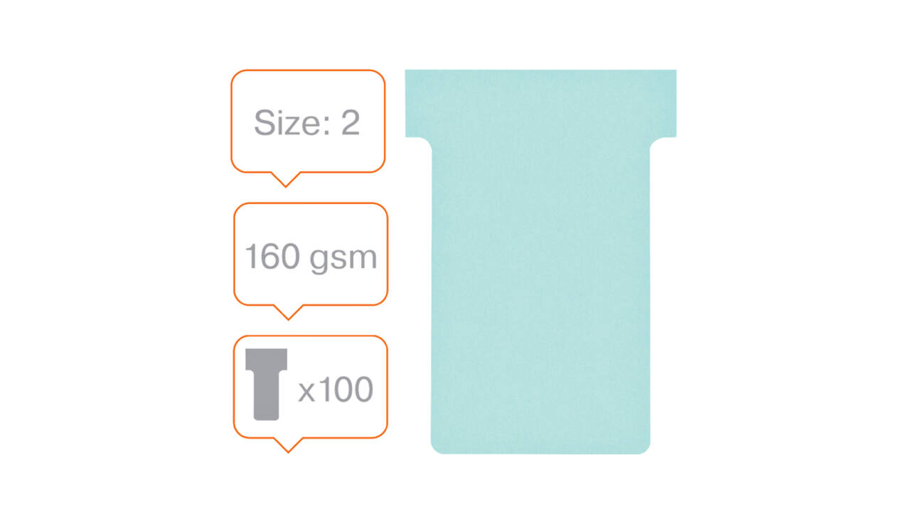 T-kaart Nobo nr.2 48mm blauw 100 stuks