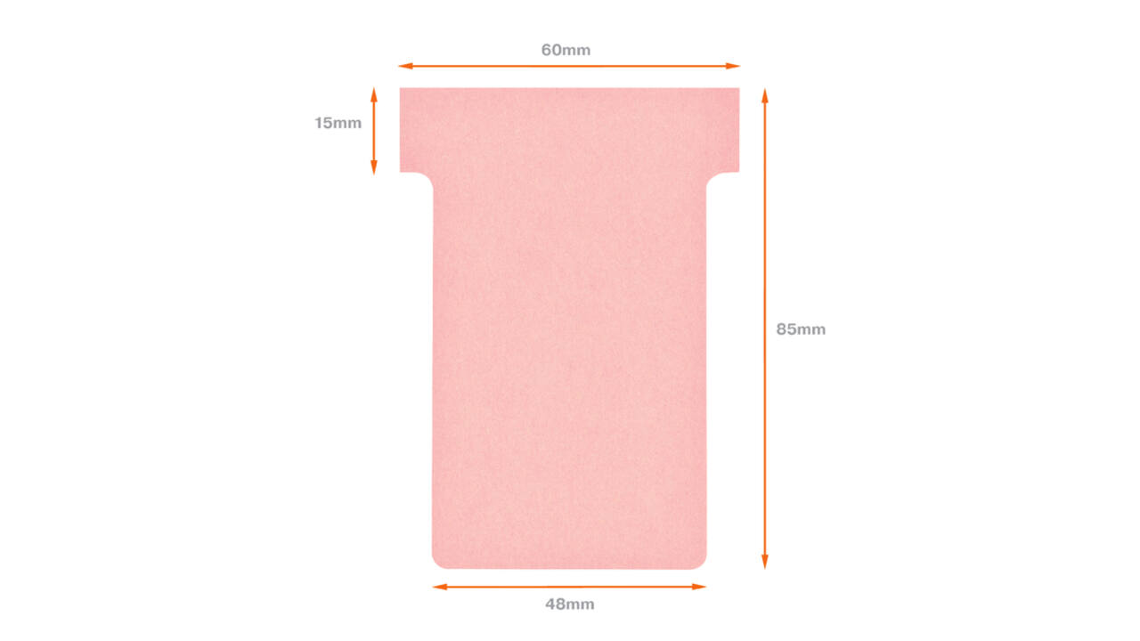 T-kaart Nobo nr.2 48mm roze 100 stuks