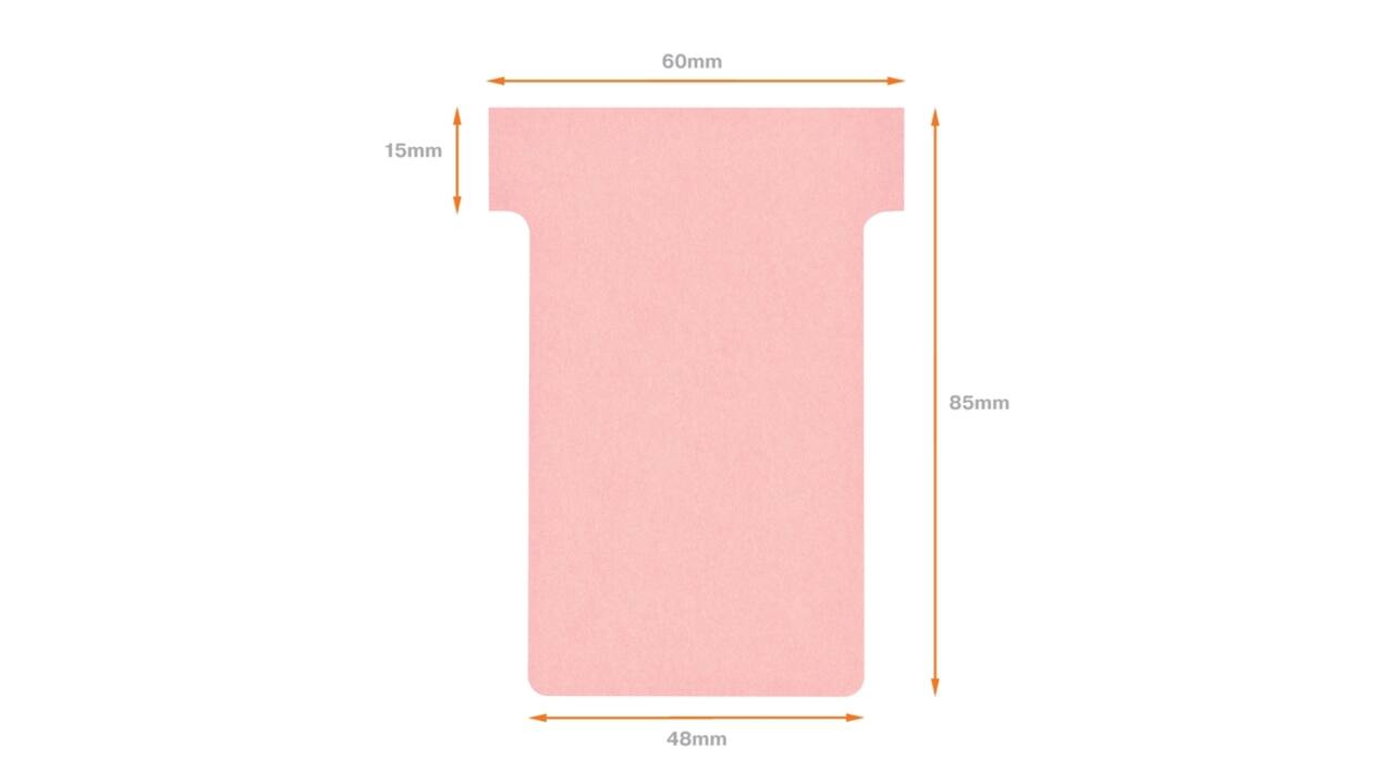 T-kaart Nobo nr.2 48mm roze 100 stuks