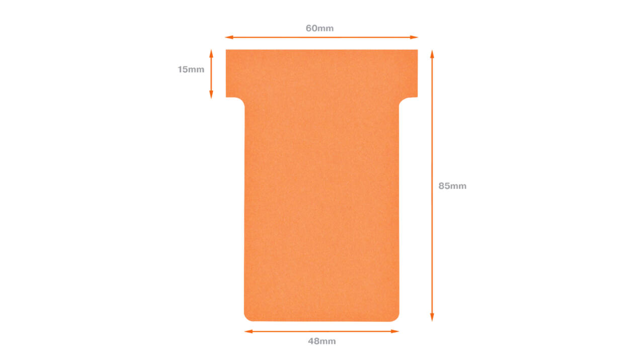 T-kaart Nobo nr.2 48mm oranje 100 stuks