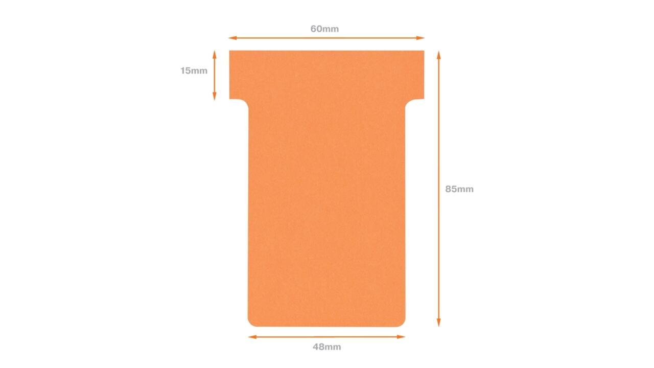 T-kaart Nobo nr.2 48mm oranje 100 stuks