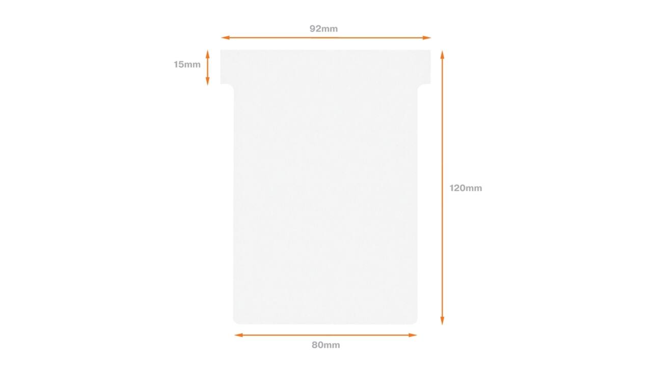 T-kaart Nobo nr.3 80mm wit 100 stuks