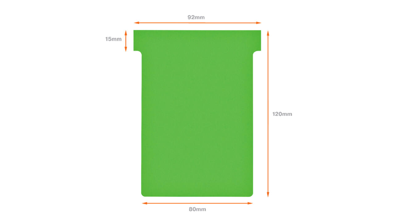 T-kaart Nobo nr.3 80mm groen 100 stuks