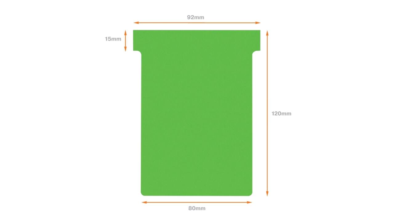 T-kaart Nobo nr.3 80mm groen 100 stuks