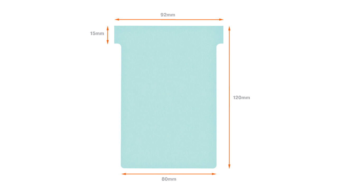T-kaart Nobo nr.3 80mm blauw 100 stuks