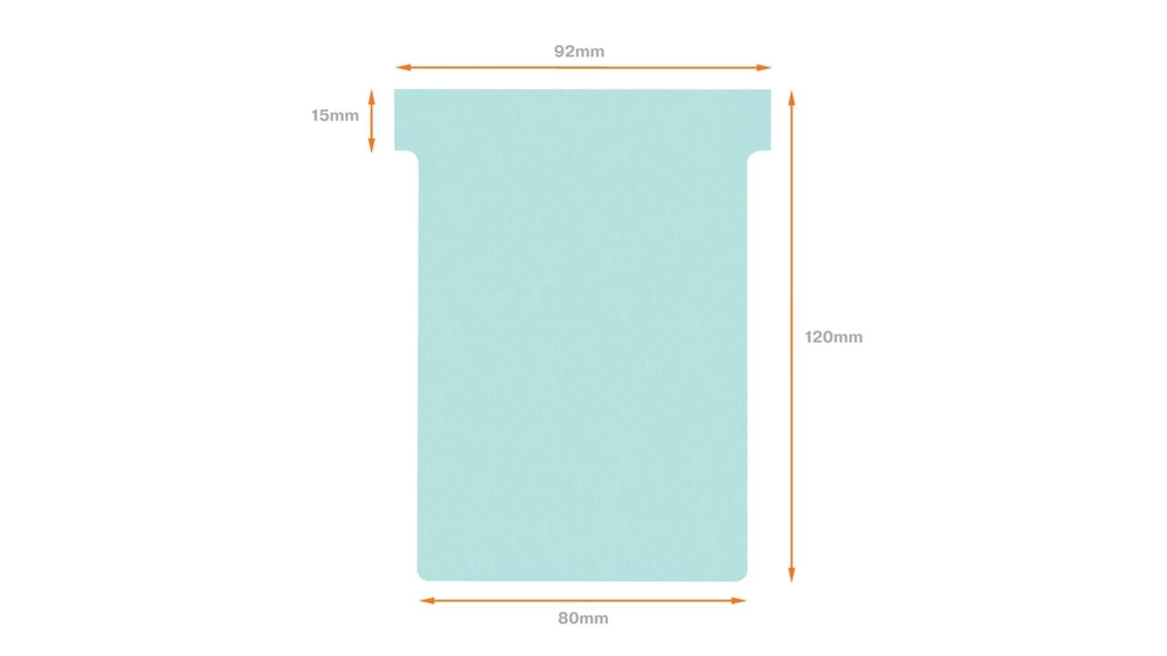 T-kaart Nobo nr.3 80mm blauw 100 stuks