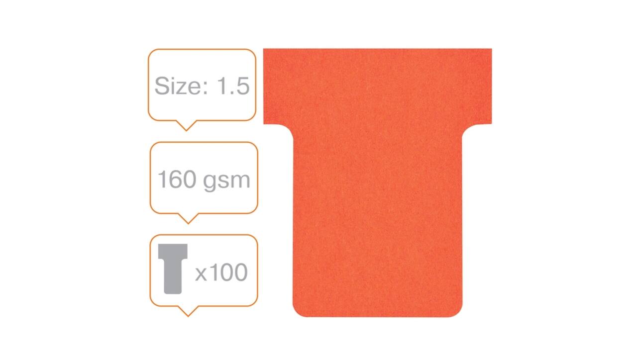 T-kaart  Nobo nr 1.5 36mm rood 100 stuks