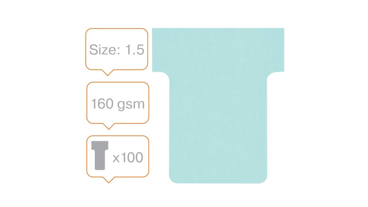 T-kaart Nobo nr 1.5 36mm blauw 100 stuks