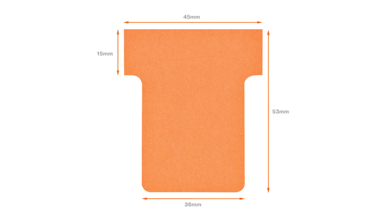 T-kaart Nobo nr 1.5 36mm oranje 100 stuks