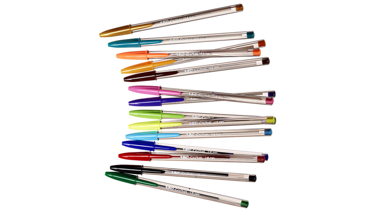 Balpen Bic Cristal large multicolour assorti 15 stuks