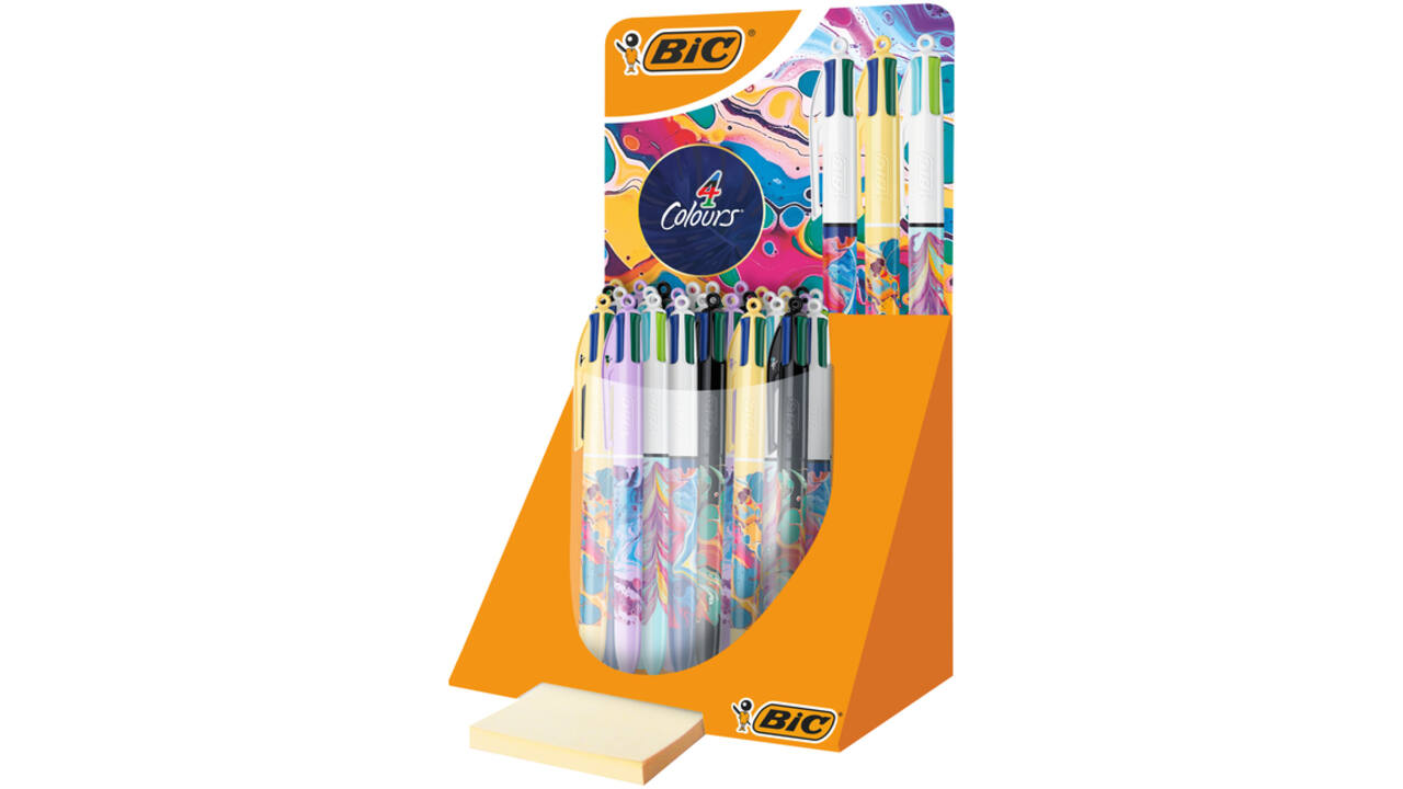 Balpen Bic 4kleuren medium Hydro ass