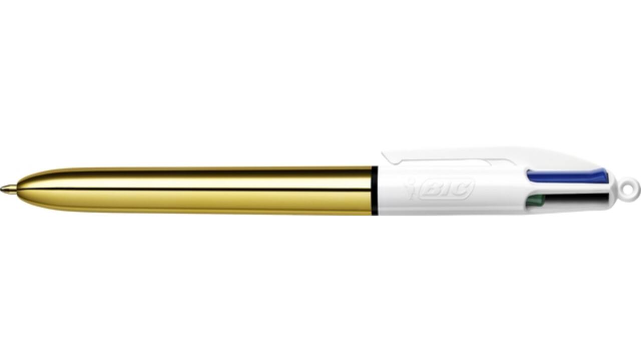 Balpen Bic 4kleuren shine medium goud