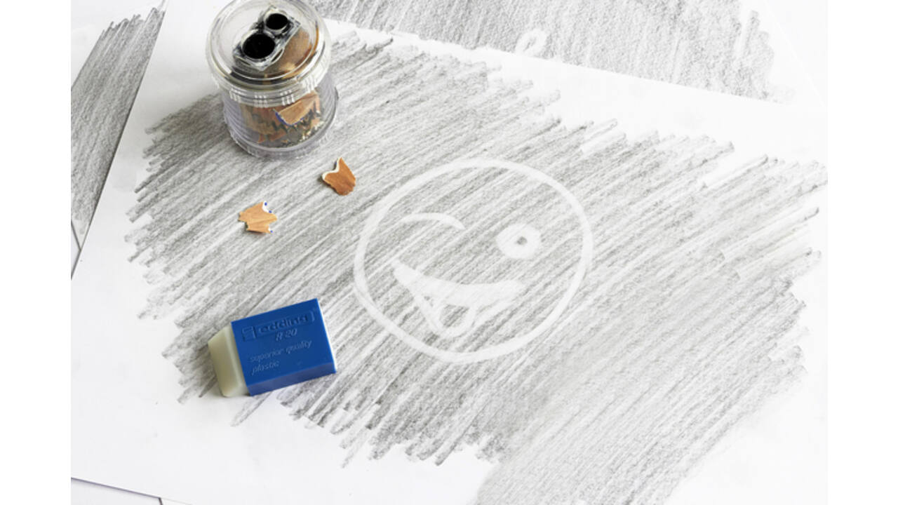 Gum edding R20 45x24x10mm met blauwe houder kunststof wit