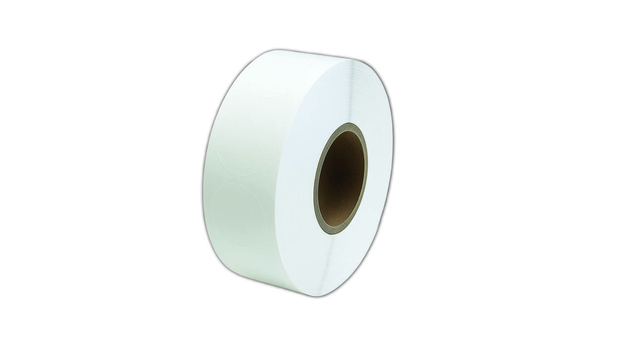 Etiket 25x25mm rond transparant permanent K45, 2000rol