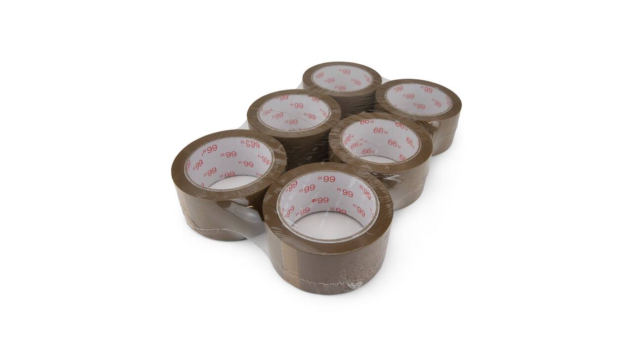 Verpakkingstape 48mmx66m pvc bruin
