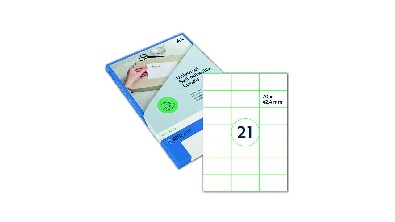 Etiket Rillprint 70x42.4mm 2100st