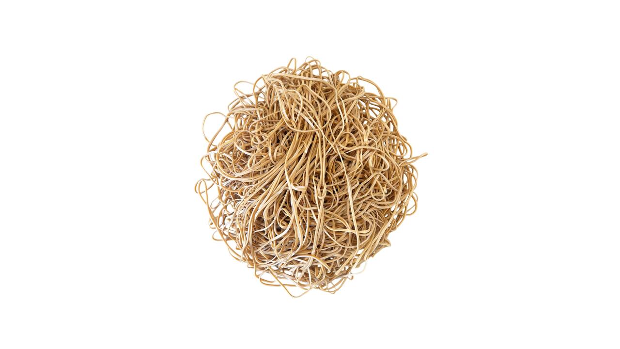 Kar elastiek naturel Ø 305x3x2mm zak 1kg - platgemeten 480mm