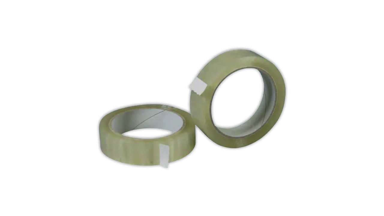 Tape 25mmx66m pvc transparant 32mu