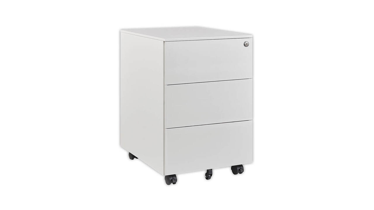 Ladeblok Euroseats 3 gelijke lade 50x39x60cm op wieltjes wit