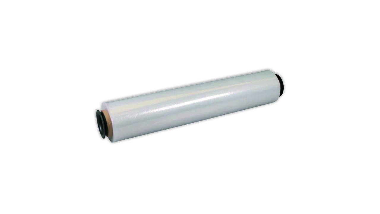Wikkelfolie plus 450mmx300m 12mu OSC transparant + set plastic dispensers