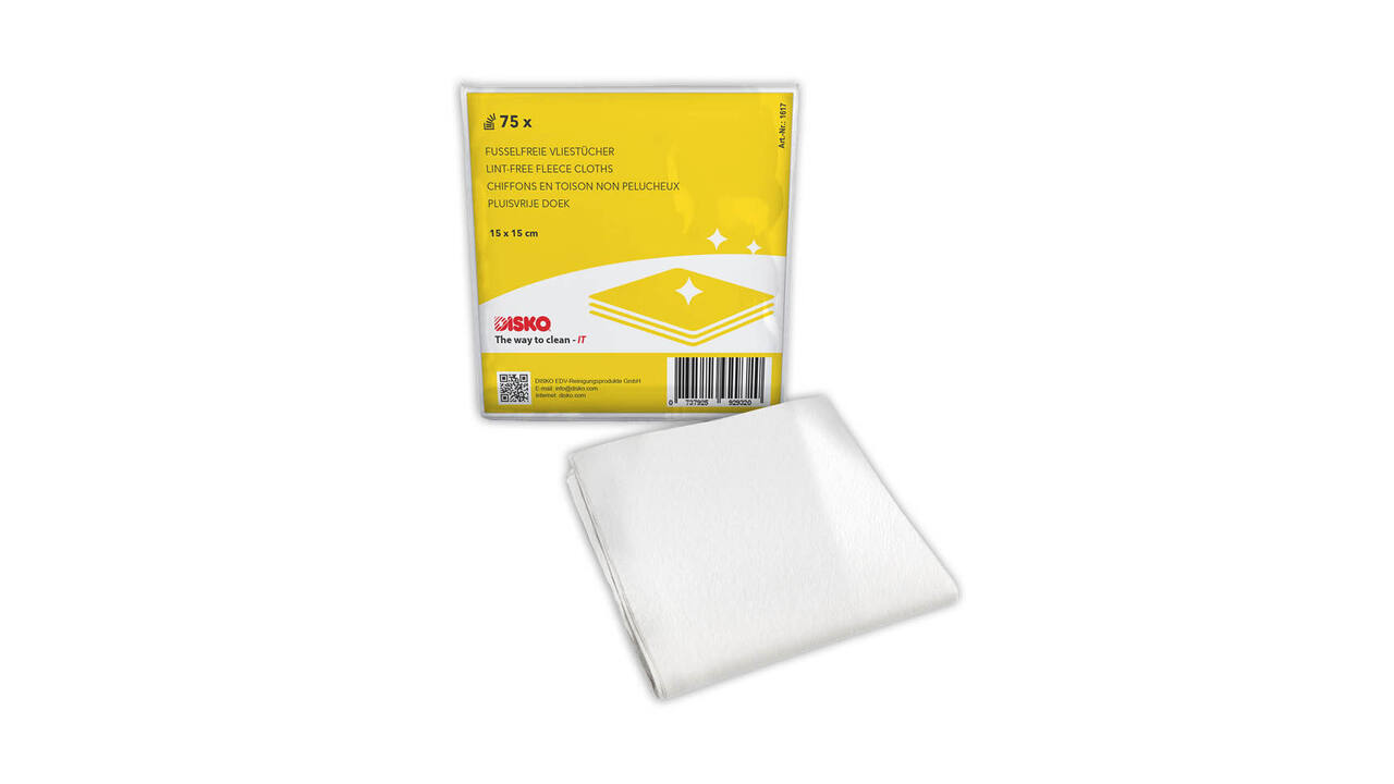 Reinigingsdoekjes Disko voor printers 15x15cm pluisvrij (75)