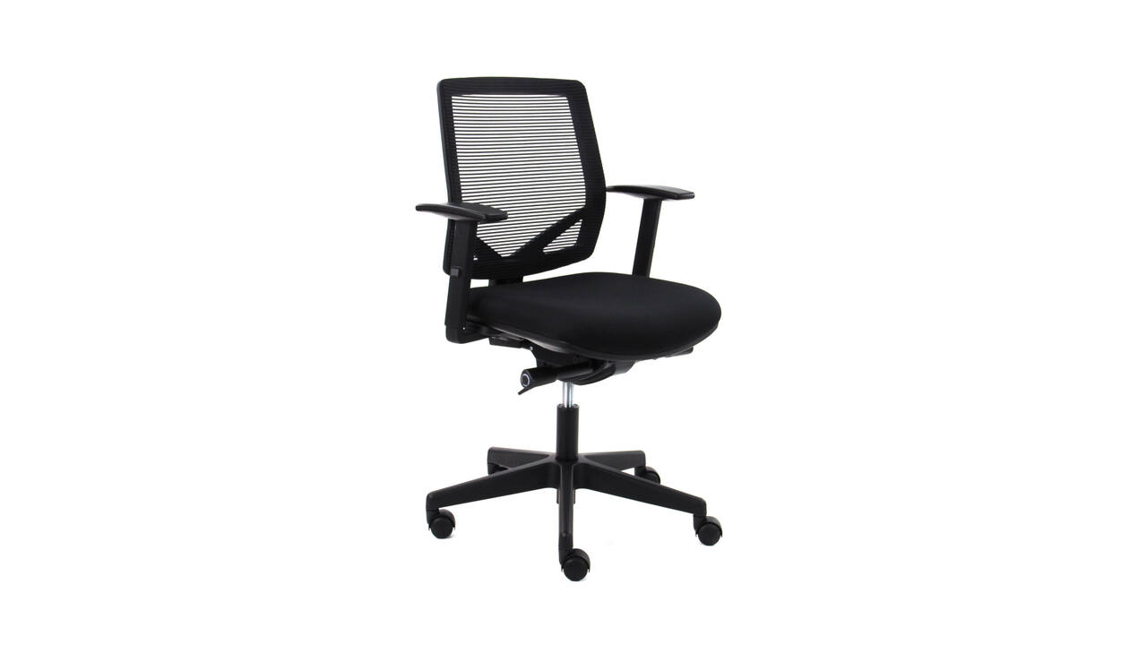 Bureaustoel "Easy" mesh rug zwart