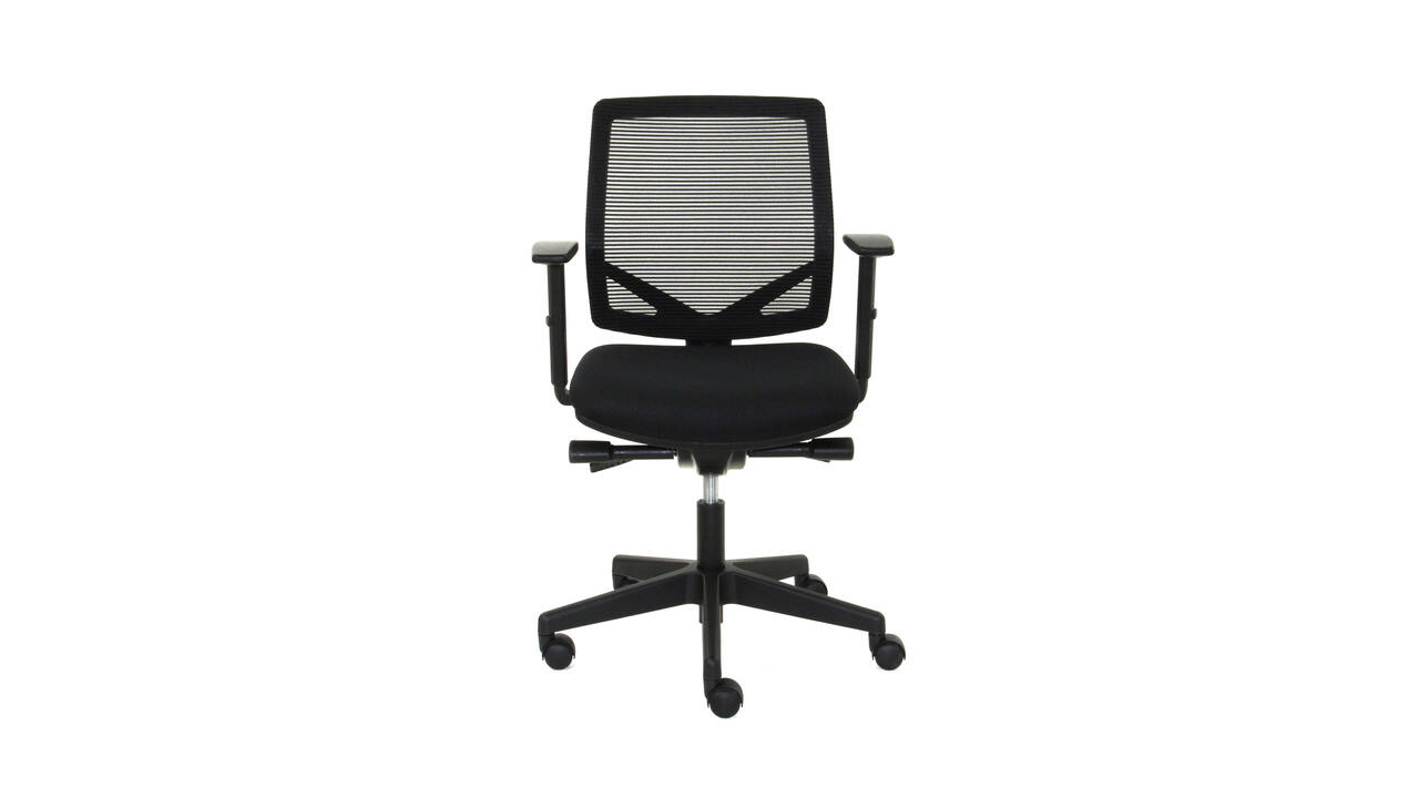 Bureaustoel "Easy" mesh rug zwart