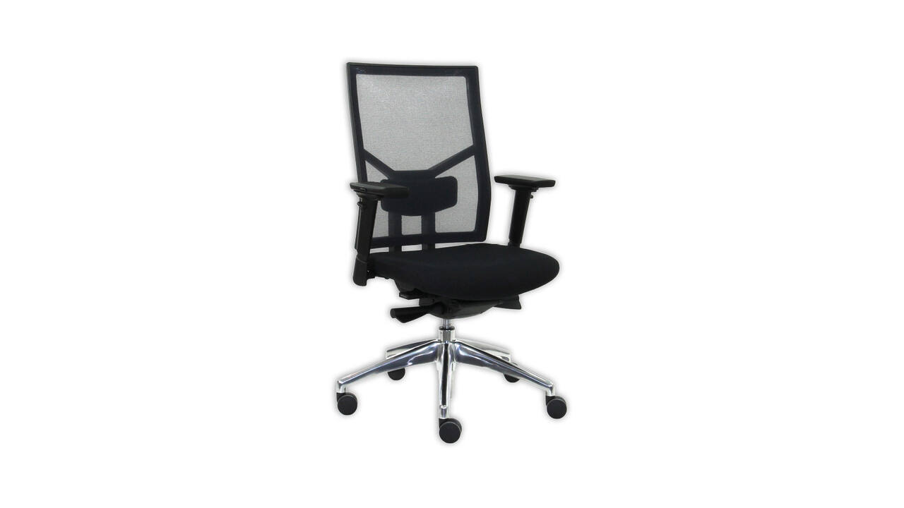 Bureaustoel "Perfect" mesh rug zwart