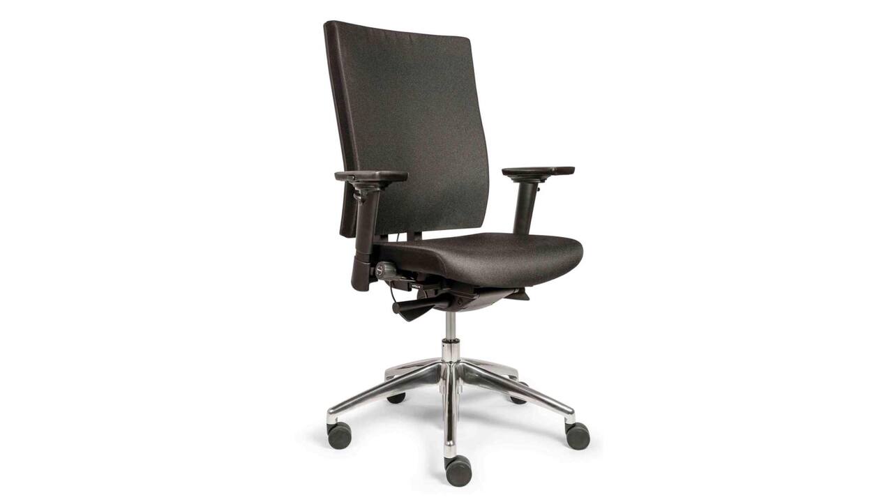 Bureaustoel "Perfect" stoffen rug zwart