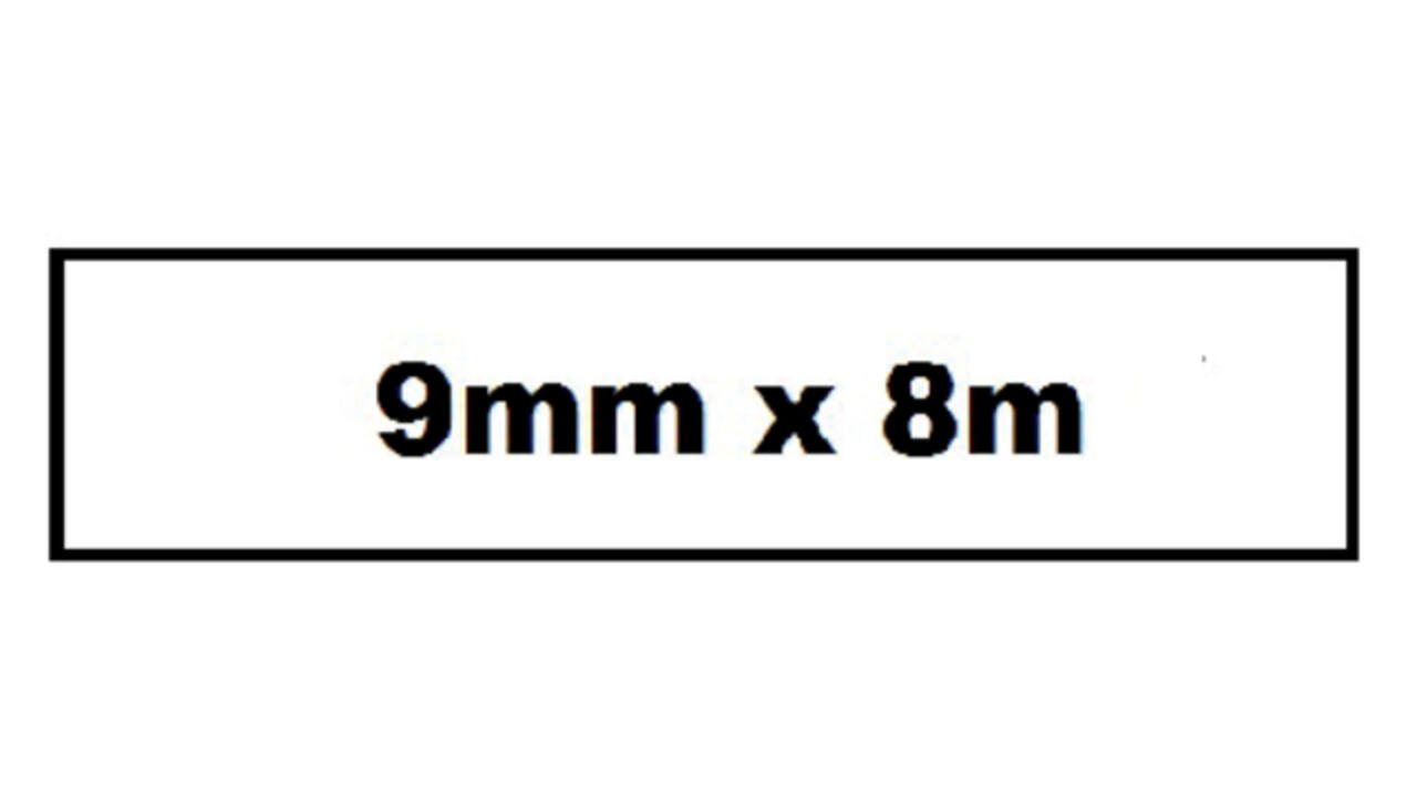 Labeltape Quantore TZe-221 9mmx8m zwart op wit