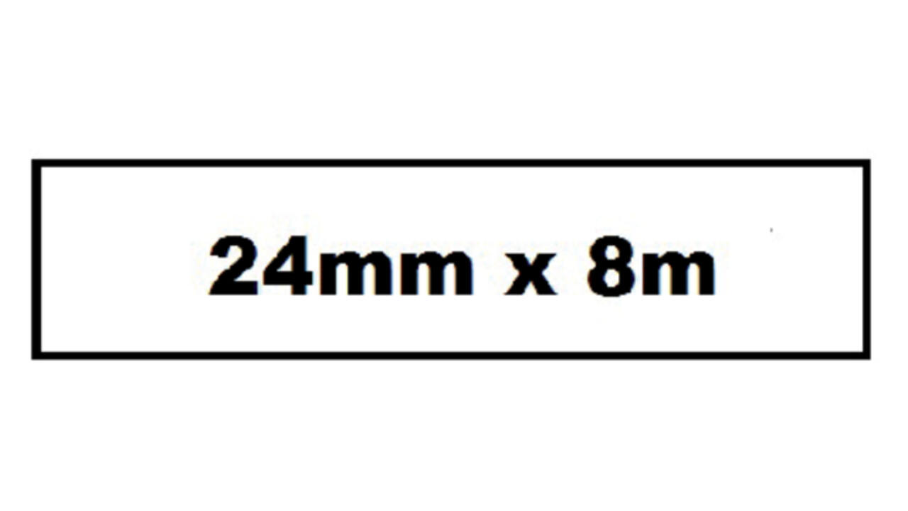 Labeltape Quantore TZe-251 24mmx8m zwart op wit