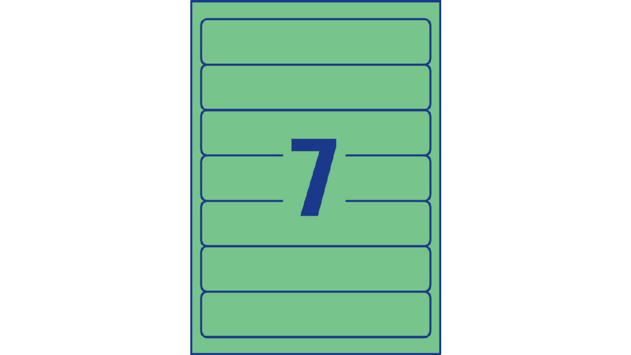 Rugetiket Avery smal 38x192mm zelfklevend groen