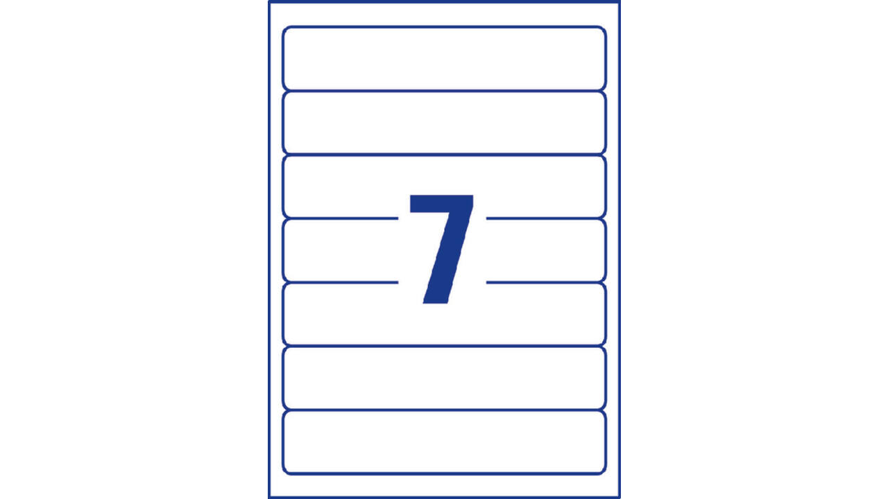 Rugetiket Avery smal 38x192mm zelfklevend wit