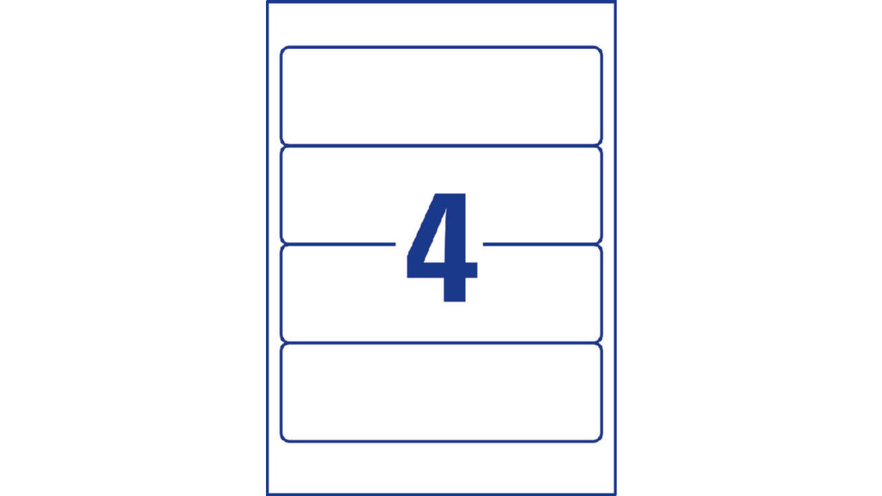 Rugetiket Avery breed 59x192mm zelfklevend wit 25 vel